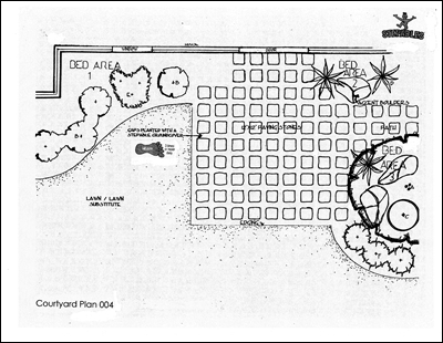 Courtyard Plan 004 - Bold and Bodacious Garden-SUN